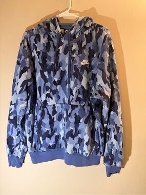Nike Men’s Blue Cam Pullover Hoodie Sweatshirt Size M